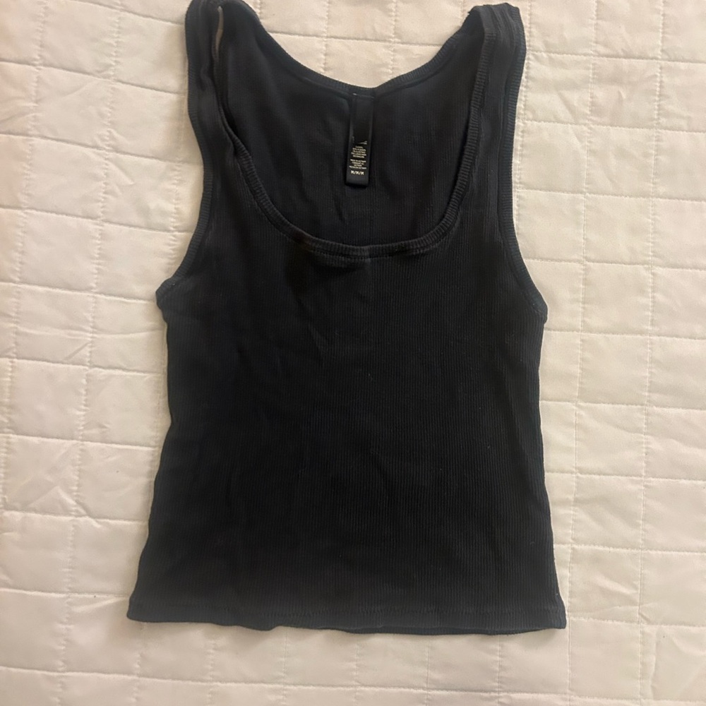 SKIMS Black Rib Tank Top